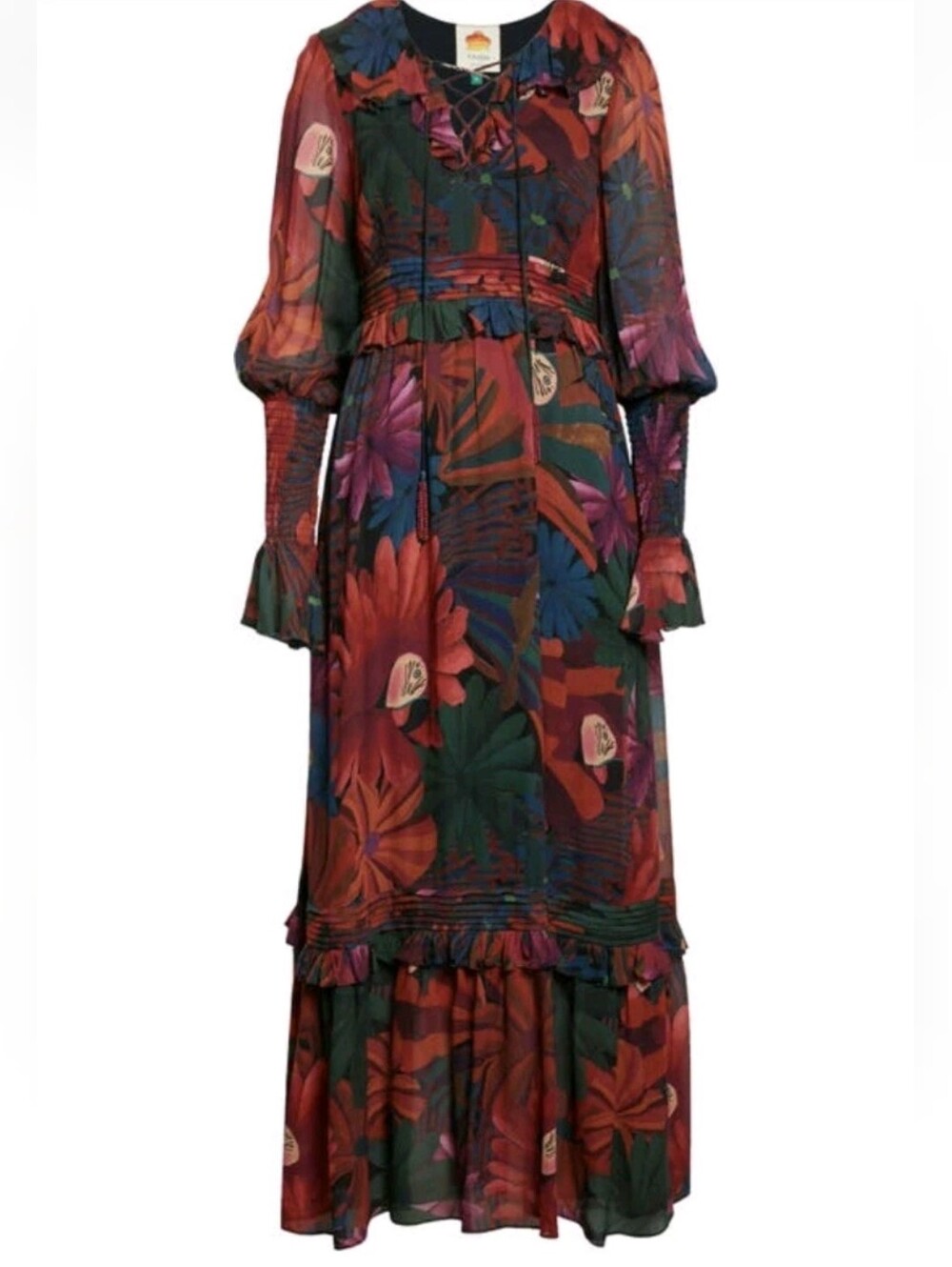 FARM Rio Bird Flowers Maxi Dress S
